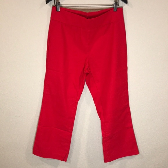 Ally NYC Red Techno Bootcut Capri Pants size 14 - Picture 4 of 11